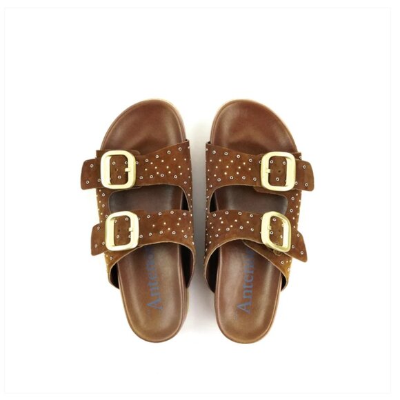 Designer Italian luxury footbed sandals, Handmade in Italy NWT SS25